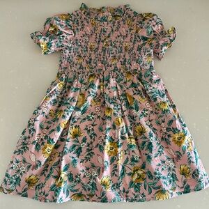 NWOT Janie and Jack Hannah Floral Smocked Dress Puff Sleeves Size 3